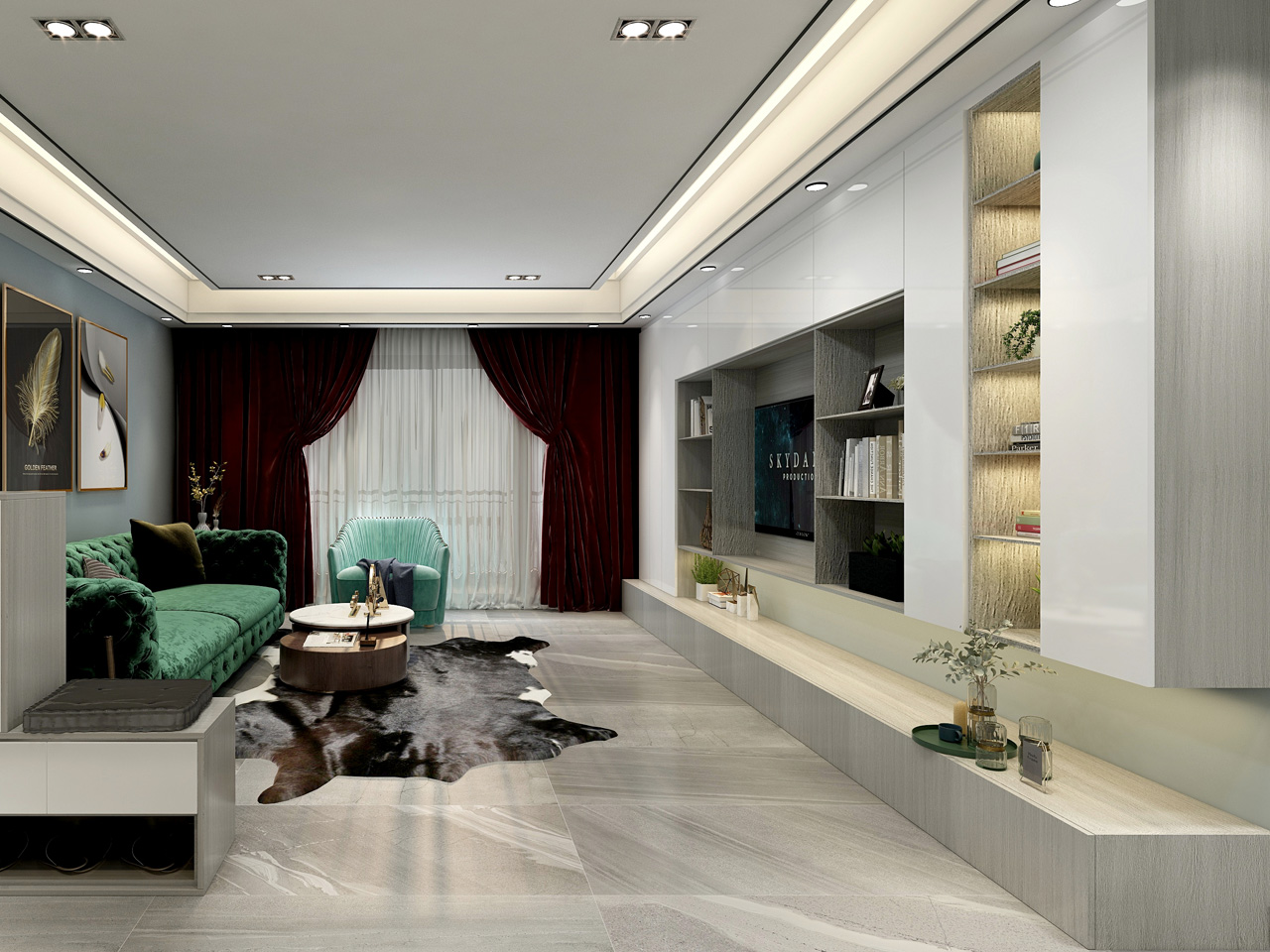 现代简约风格电视柜成效图